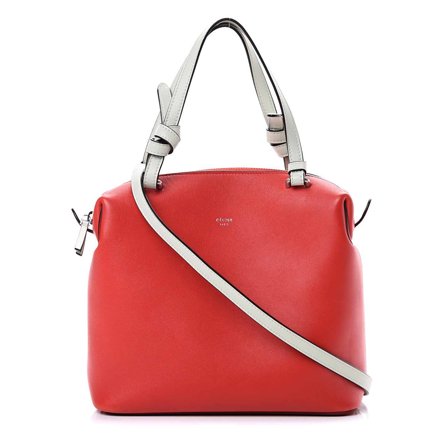 Celine Lambskin Small Soft Cube Satchel Bright Red 1 of 9