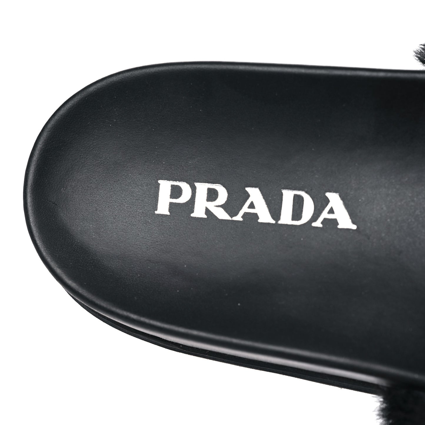 Montone Metal Triangle Logo Lug Sole 20mm Slide Sandals 39 Black