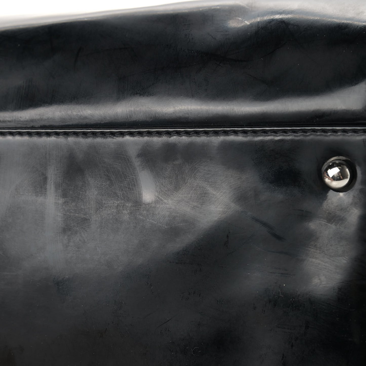 Vinyl Lipstick Ligne Accordion Tote Black