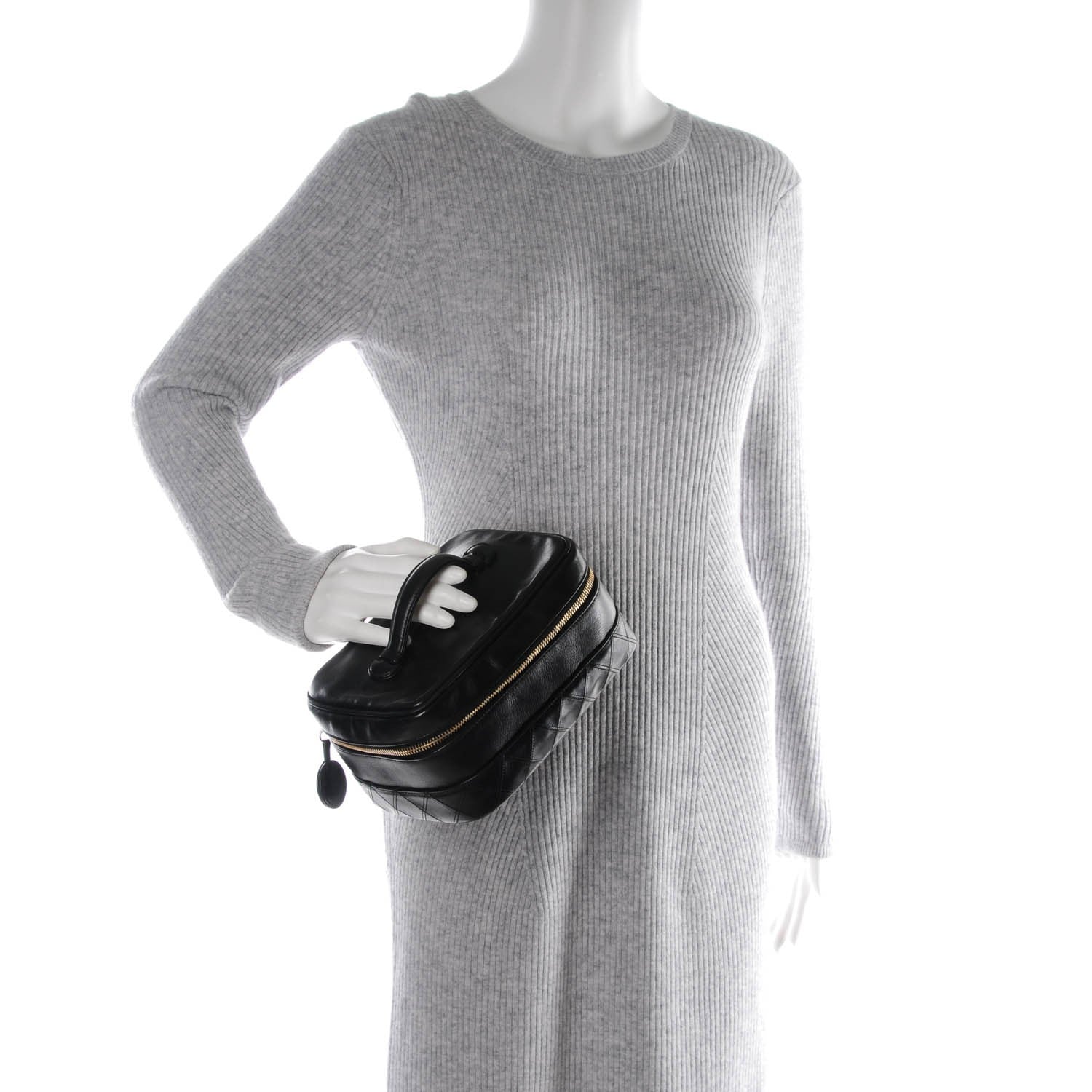 Chanel Lambskin Vanity Cosmetic Case Black 2 of 9
