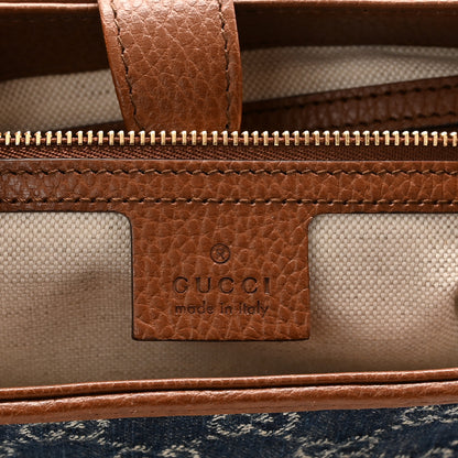 Gucci New Denim GG Monogram Calfskin Small Jackie 1961 Hobo Blue Tea Cuir 6 of 11