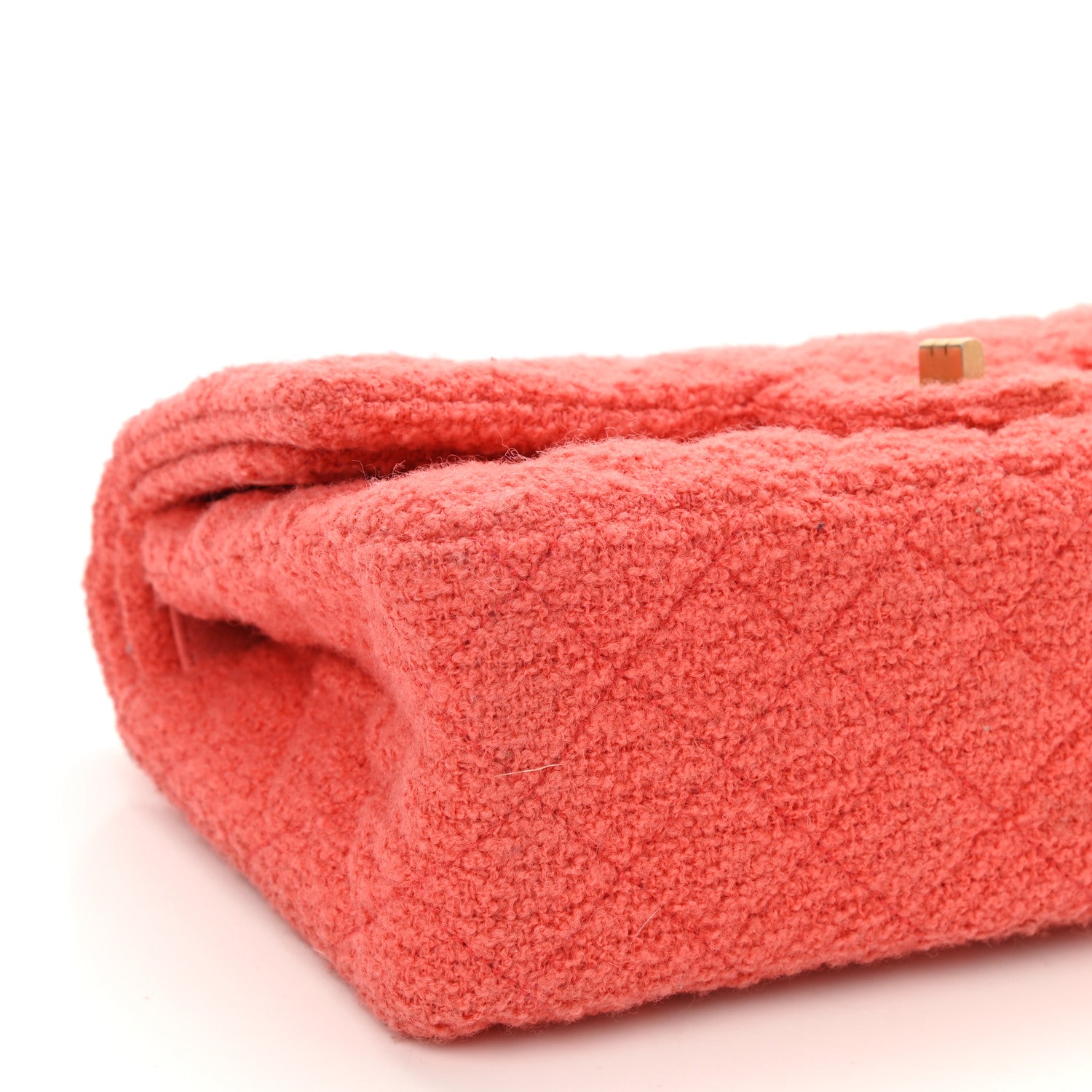 Chanel Wool Tweed Quilted 2.55 Reissue 225 Flap Coral 8 of 9