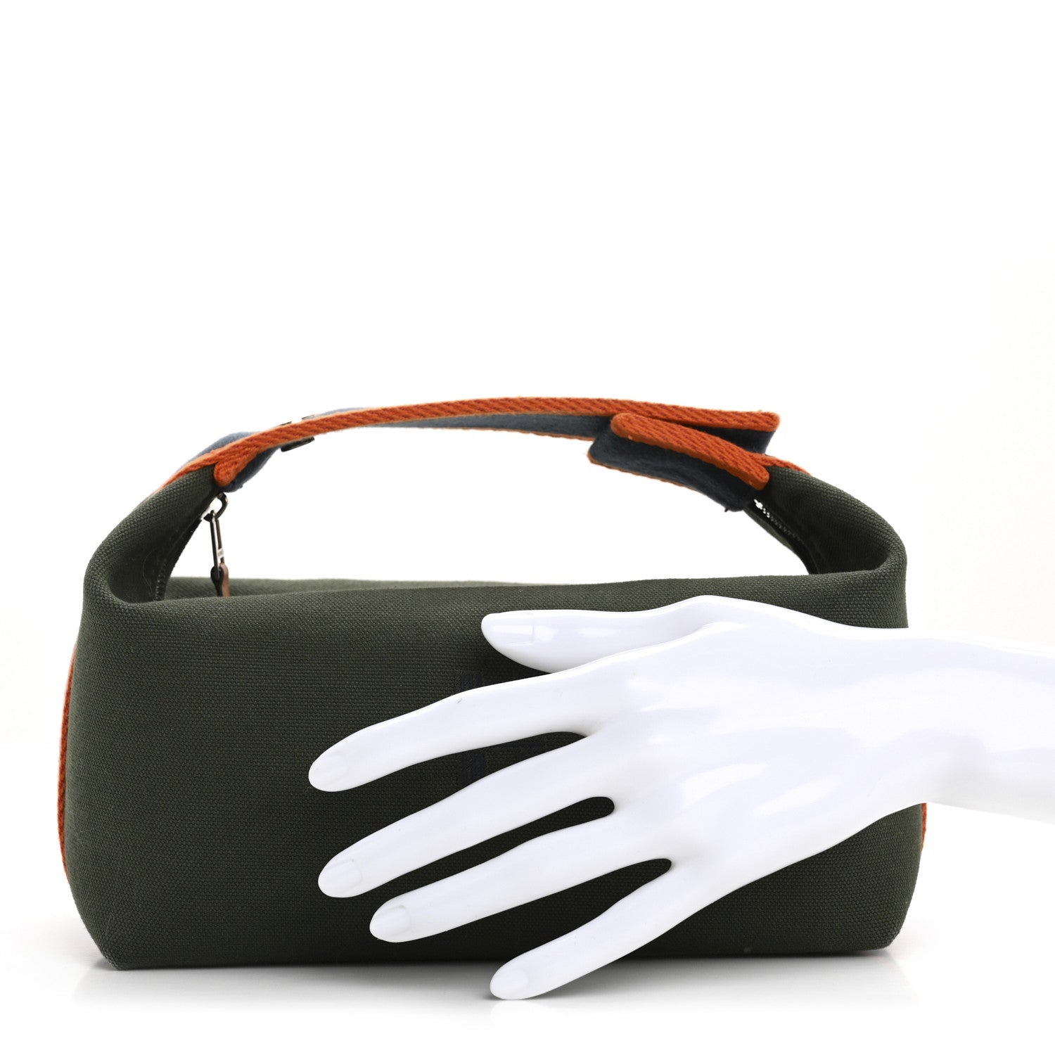 Hermes Canvas Small Bride-A-Brac Pouch Vert Foret 2 of 9