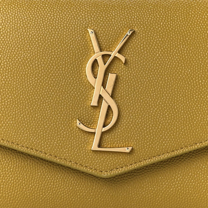Saint Laurent Grain De Poudre Monogram Uptown Wallet Olive 9 of 12