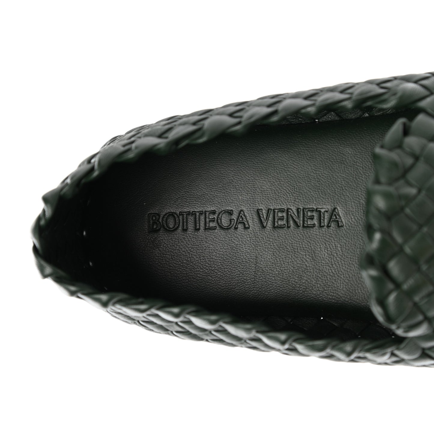 Nappa Intrecciato Mens Loafers 39.5 Dark Green
