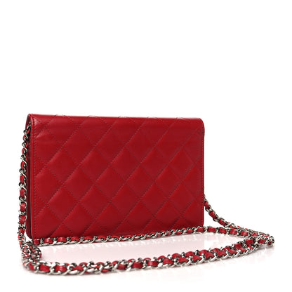 Chanel Calfskin Quilted Cambon Wallet On Chain WOC Red 3 of 11