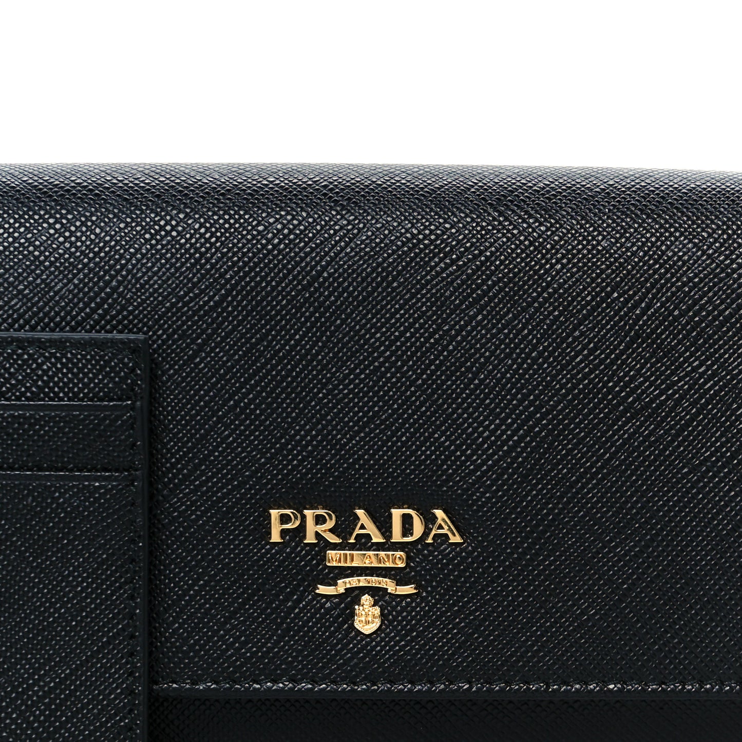 Saffiano Metal Continental Flap Wallet Black