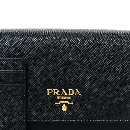 Prada Saffiano Metal Continental Flap Wallet Black 15 of 18