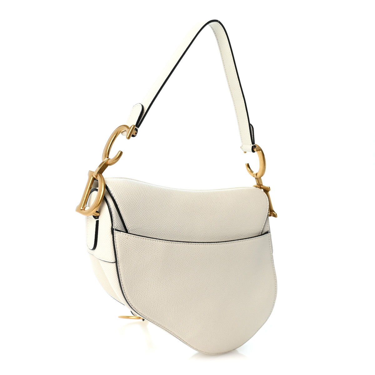 Christian Dior Grained Calfskin Saddle Bag White 3 of 10