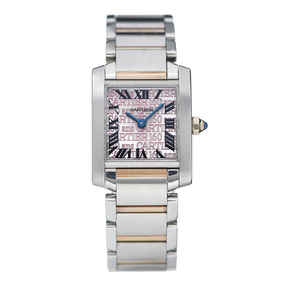 Cartier Stainless Steel 18K Pink Gold 20mm Tank Francaise 160th Anniversary Quartz Watch 1 of 5