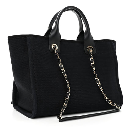 Chanel Mixed Fibers Small Deauville Tote Black 4 of 12