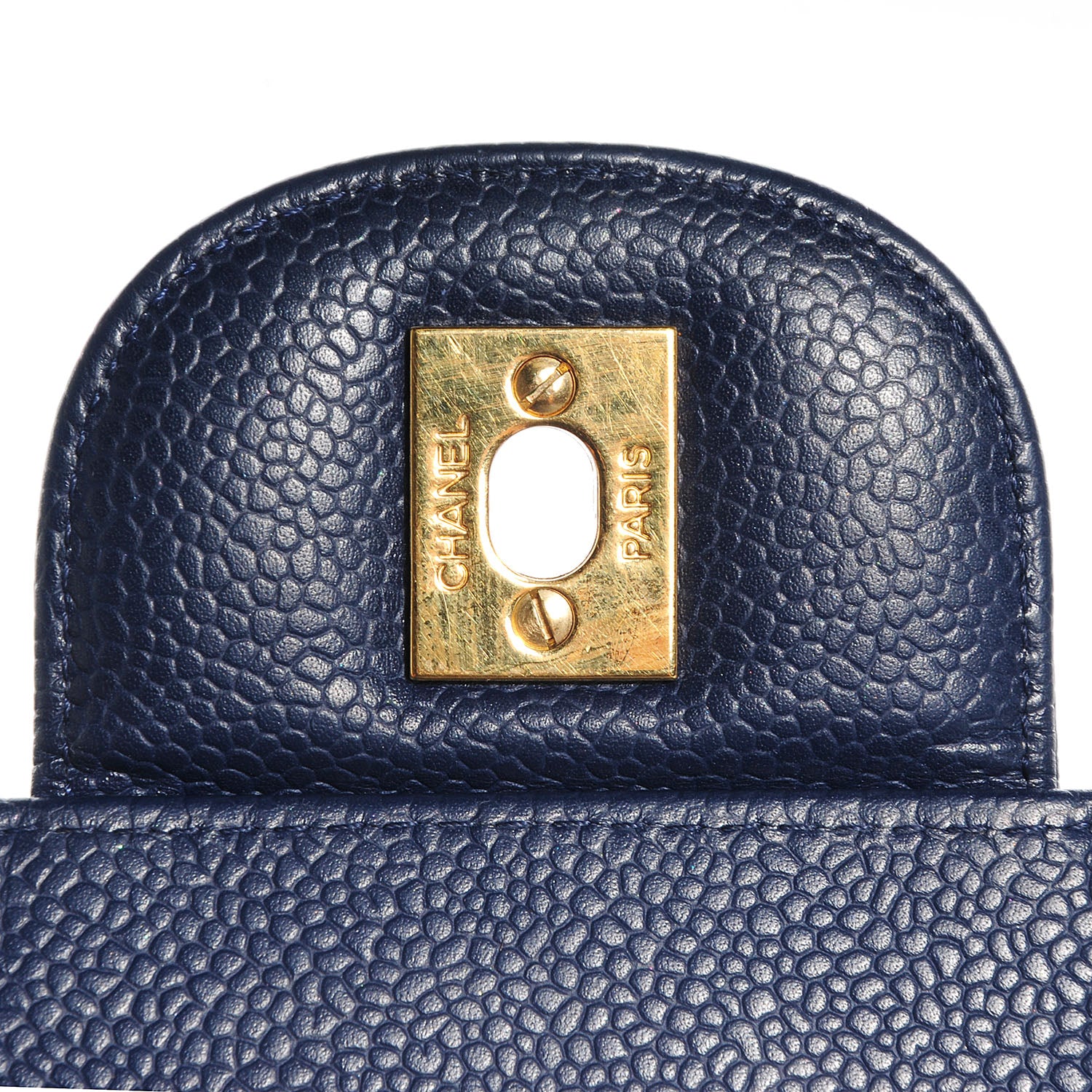 Chanel Caviar Maxi Single Flap Dark Blue 6 of 10