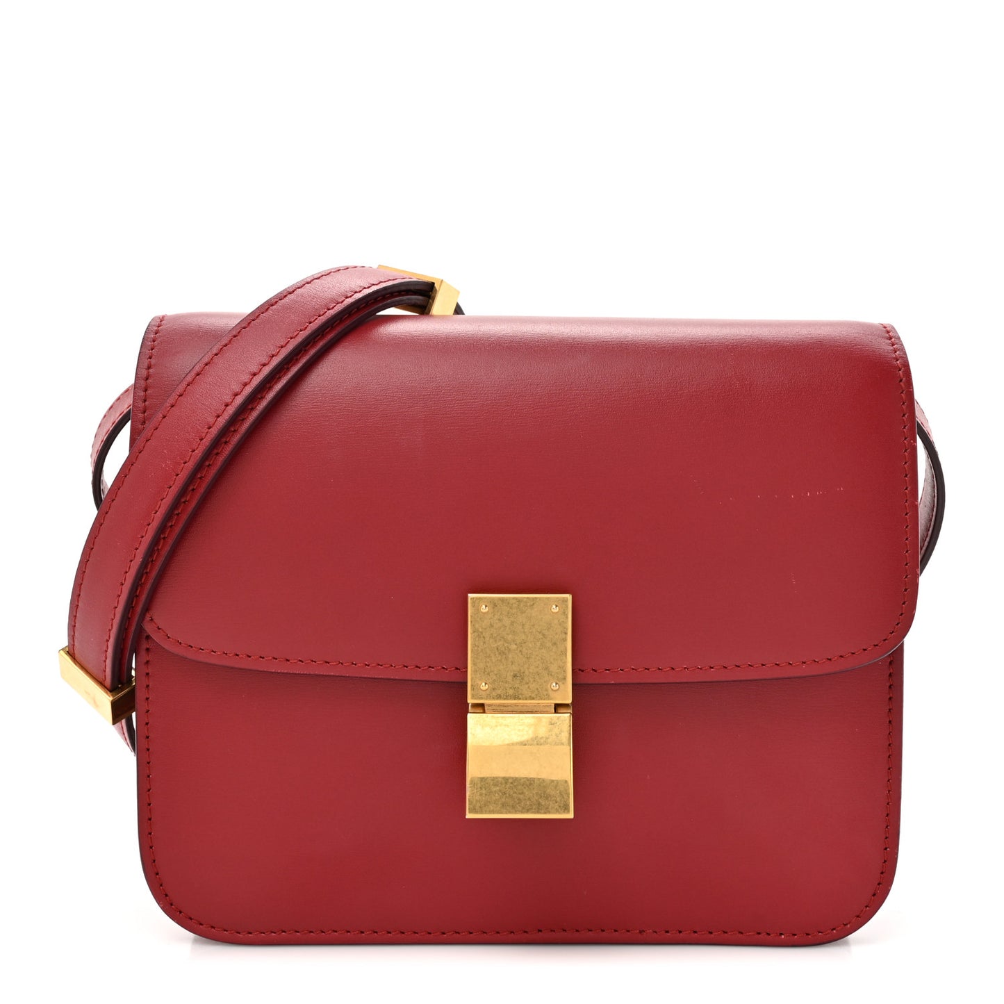 Box Calfskin Teen Classic Box Flap Bag Red