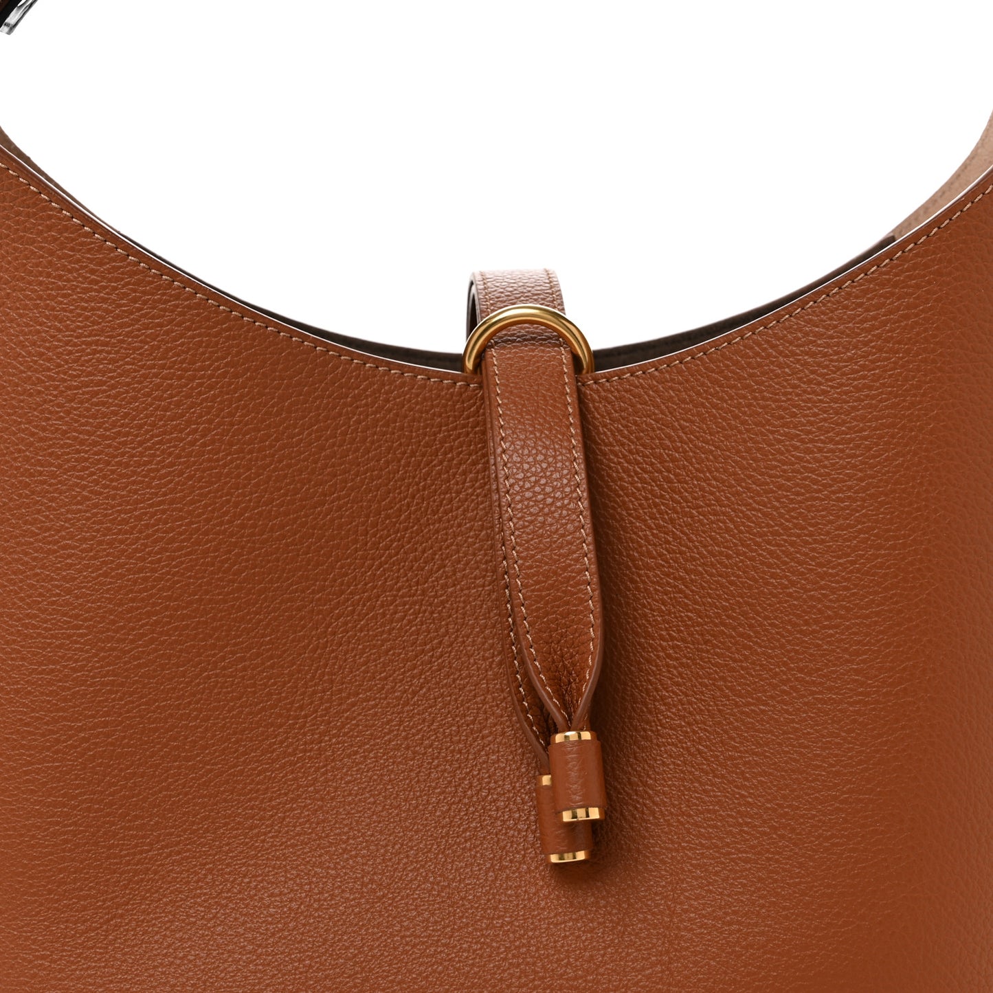 Grained Calfskin Small Marcie Hobo Bag Tan