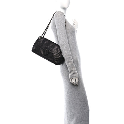 Prada Glace Calf Pushlock Chain Shoulder Bag Black 2 of 12