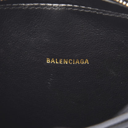 Balenciaga Grained Calfskin Logo XS Ville Top Handle Camera Bag Black White 5 of 9
