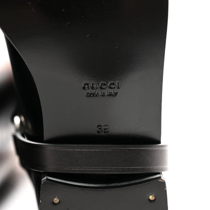 Gucci Calfskin Zelda Harness Riding Boots 39 Black Amber 7 of 9