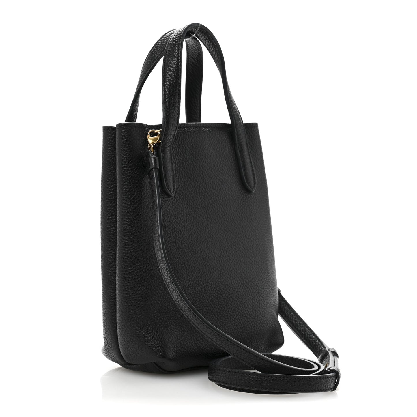 Tumbled Calfskin Gancini Mini Bag Black