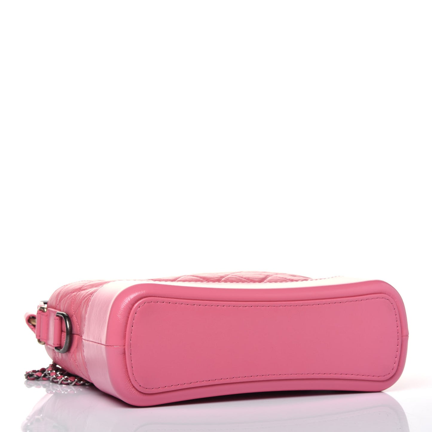 Aged Smooth Calfskin Quilted Medium Gabrielle Logo Hobo Pink