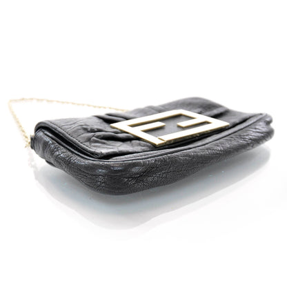 Fendi Crinkled Lambskin Mia Pochette Black 3 of 7