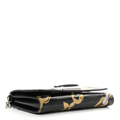 Louis Vuitton Epi Chain Flower Print Twist Chain Wallet Black 4 of 12