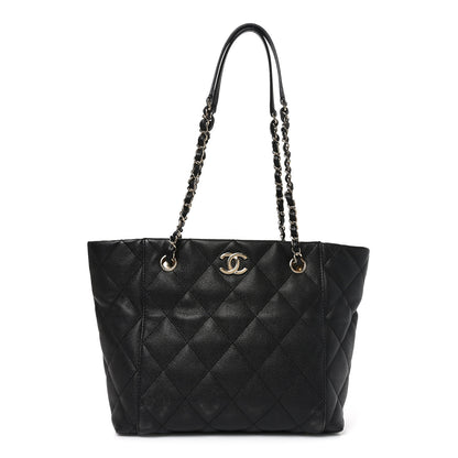 Chanel Caviar Quilted Small Shopping Tote Black 1 of 11