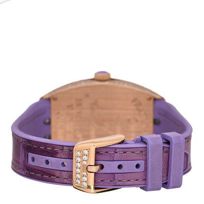Franck Muller 18K Rose Gold Alligator Diamond Pave Bezel 35mm Vanguard Quartz Watch V35QZDCD 3 of 5