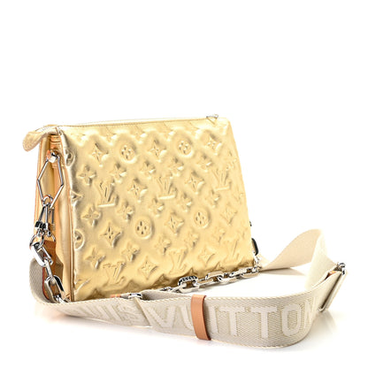 Louis Vuitton Lambskin Embossed Monogram Coussin PM Gold 3 of 7