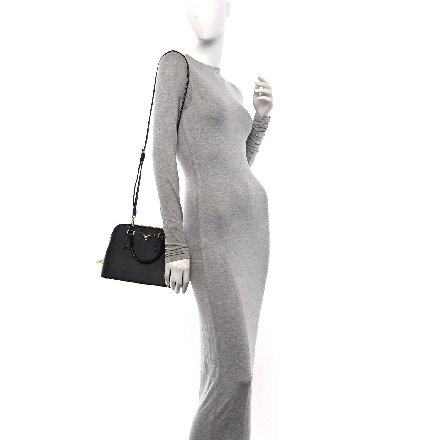 Prada Saffiano Lux Small Promenade Tote Black 2 of 10