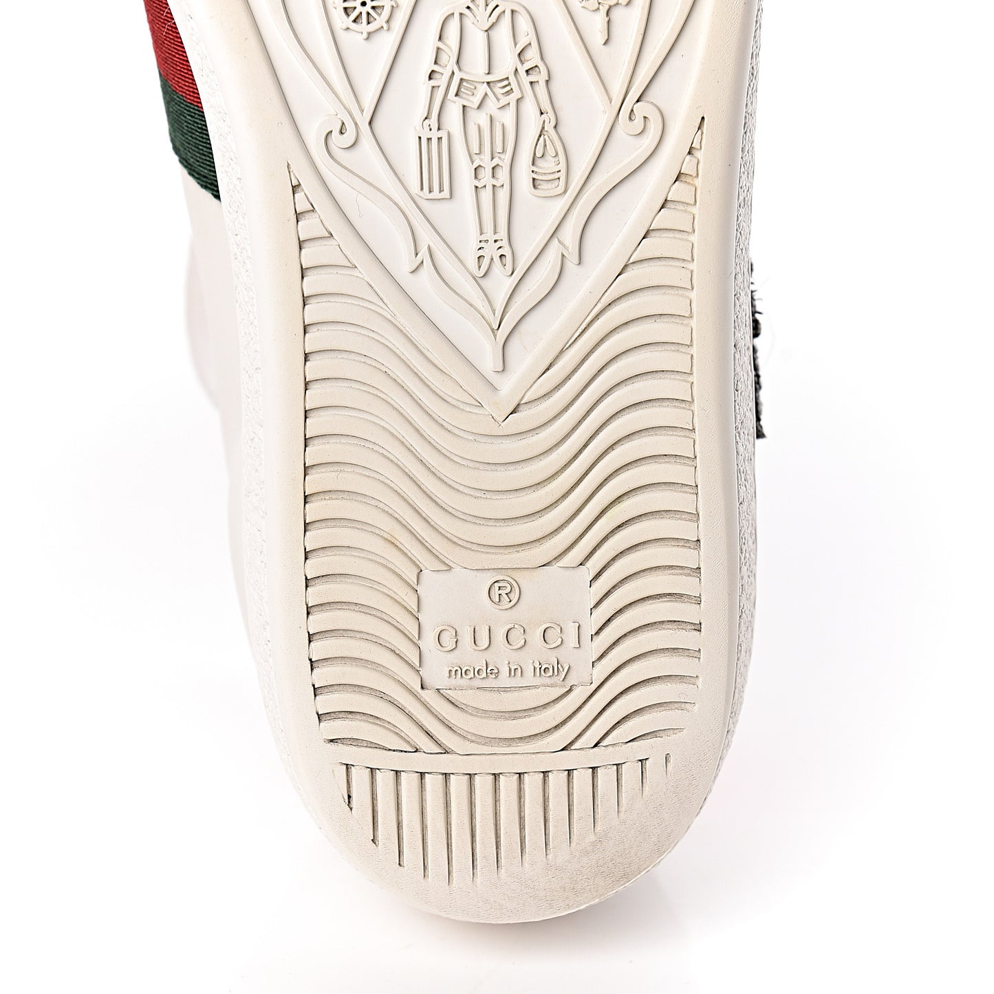 Calfskin Web Studded Womens Arrow Ace Sneakers 35.5 White