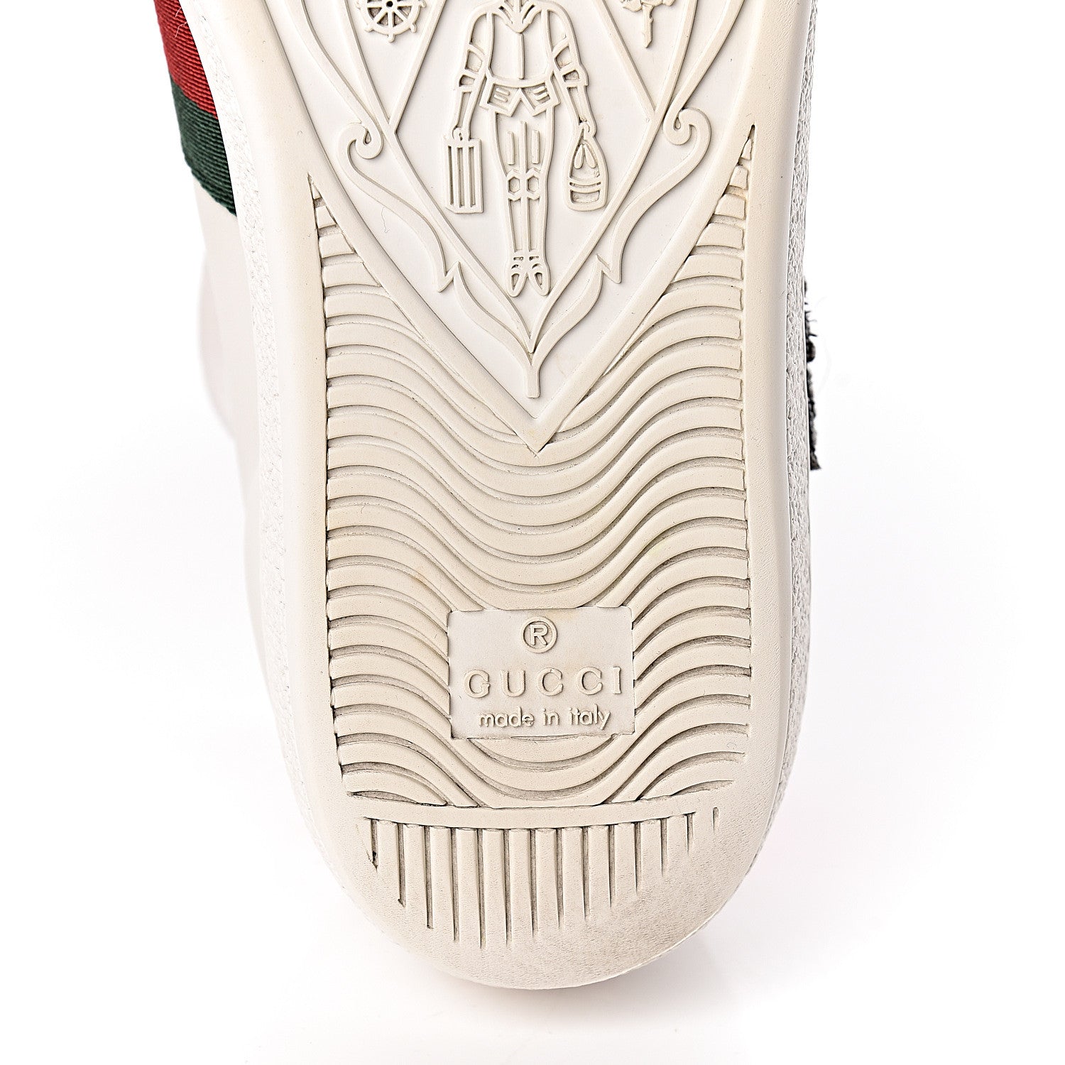 Gucci Calfskin Web Studded Womens Arrow Ace Sneakers 35.5 White 9 of 17