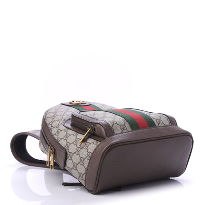 Gucci GG Supreme Monogram Calfskin Web Small Ophidia Day Backpack Beige Ebony New Acero 3 of 9