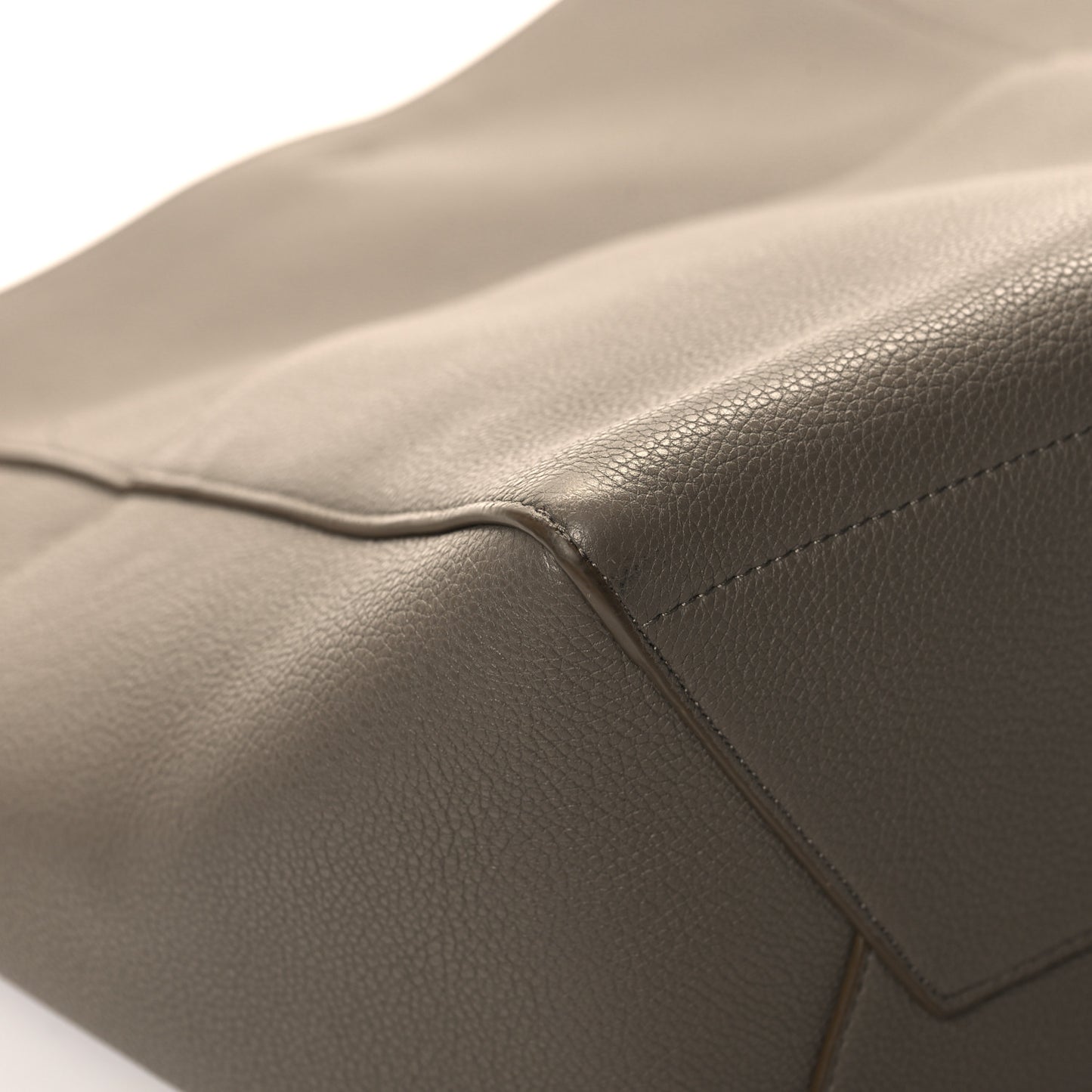 Soft Grained Calfskin Sangle Bucket Bag Taupe