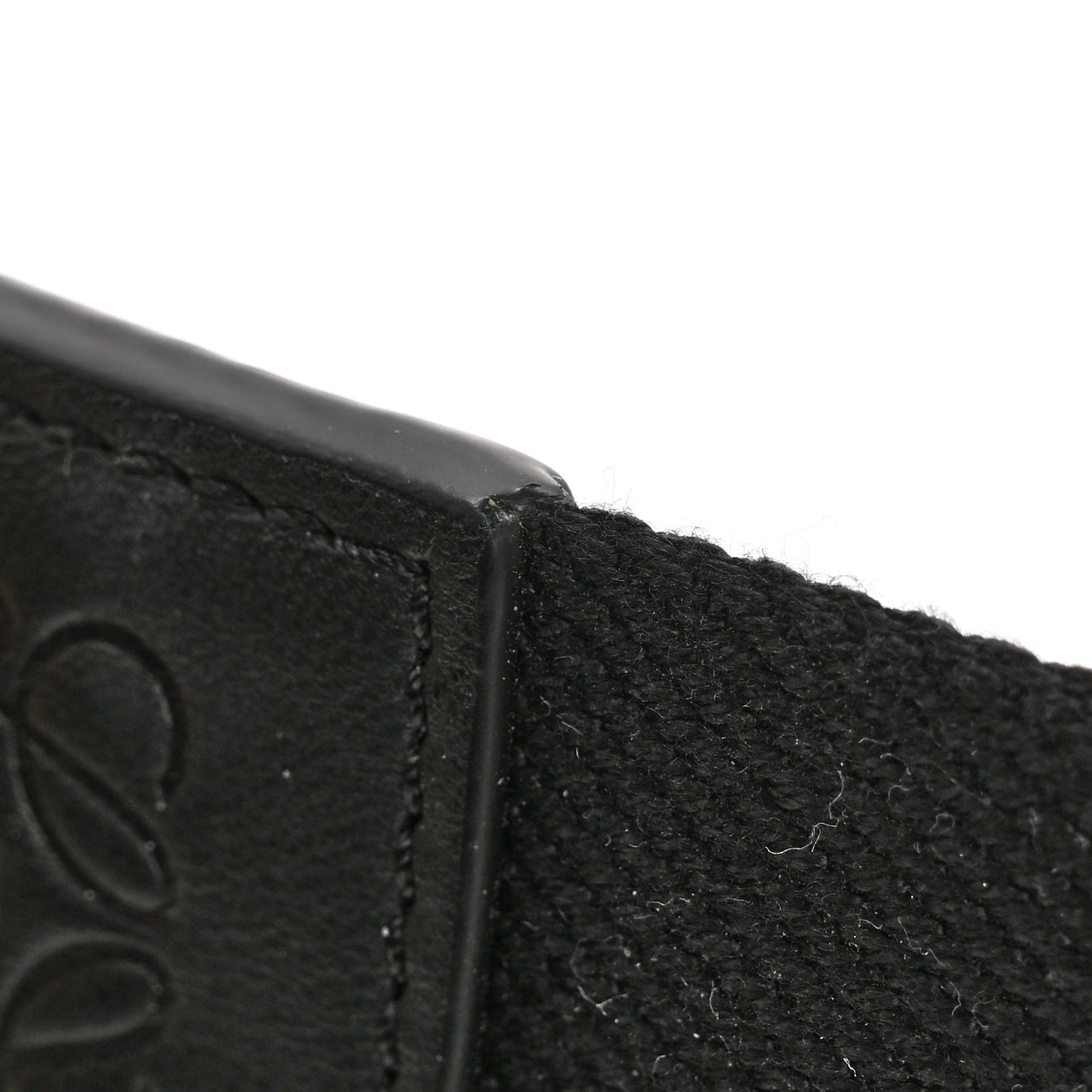 Calfskin Jacquard Webbing Anagram Strap Black