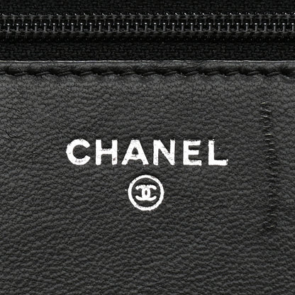 Chanel Lambskin Chevron Quilted Wallet On Chain WOC So Black 6 of 13