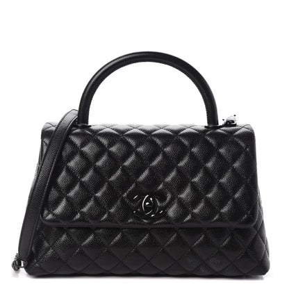 Chanel Caviar Quilted Small Coco Handle Flap So Black 1 of 11