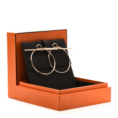 Hermes 18K Rose Gold MM Loop Earrings 6 of 6
