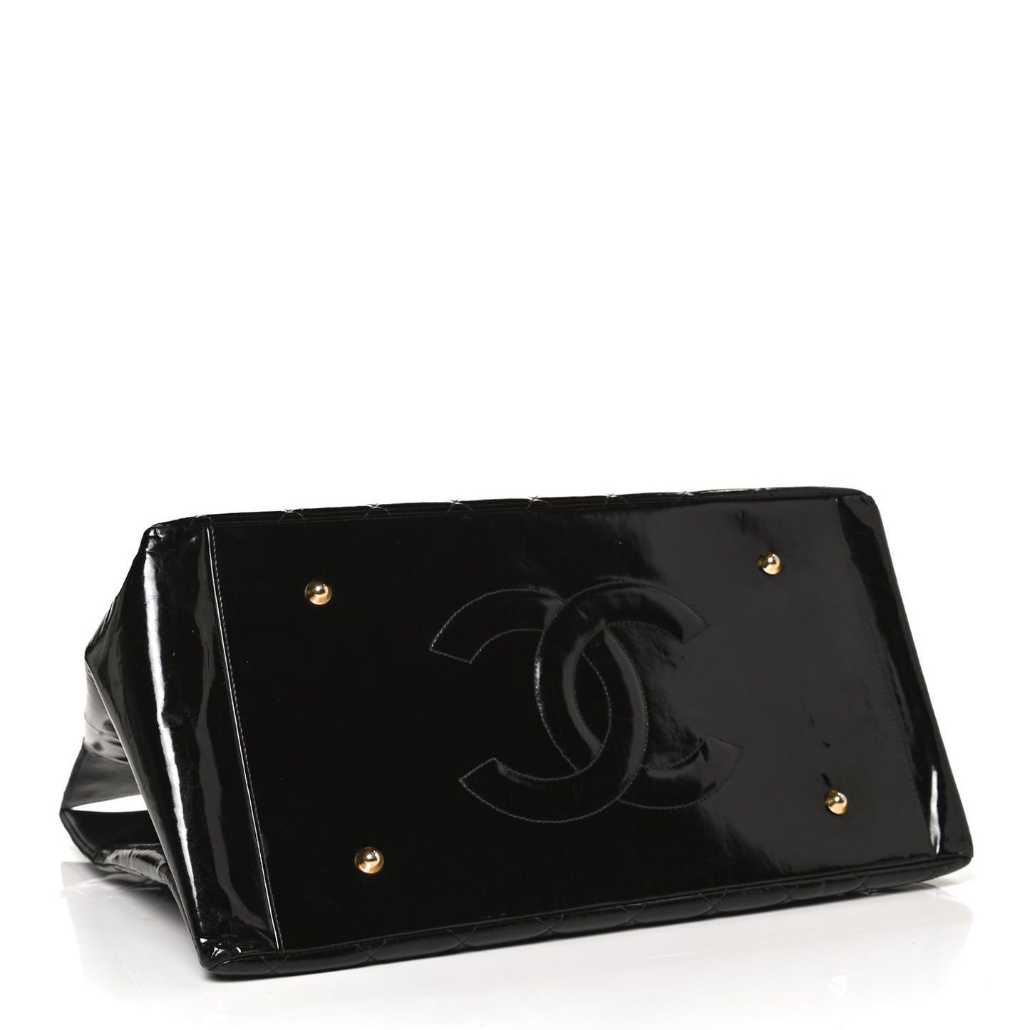 Patent Quilted Grand Shopping Tote GST Black
