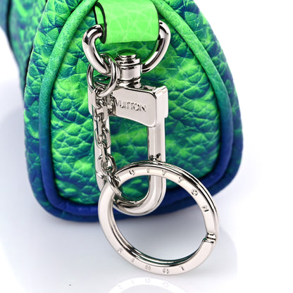 Louis Vuitton Taurillon Illusion Mini Keepall Earphones Pouch Bleu Vert 8 of 8