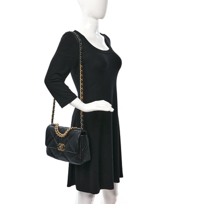 Chanel Lambskin Quilted Medium Chanel 19 Flap Black 2 of 9