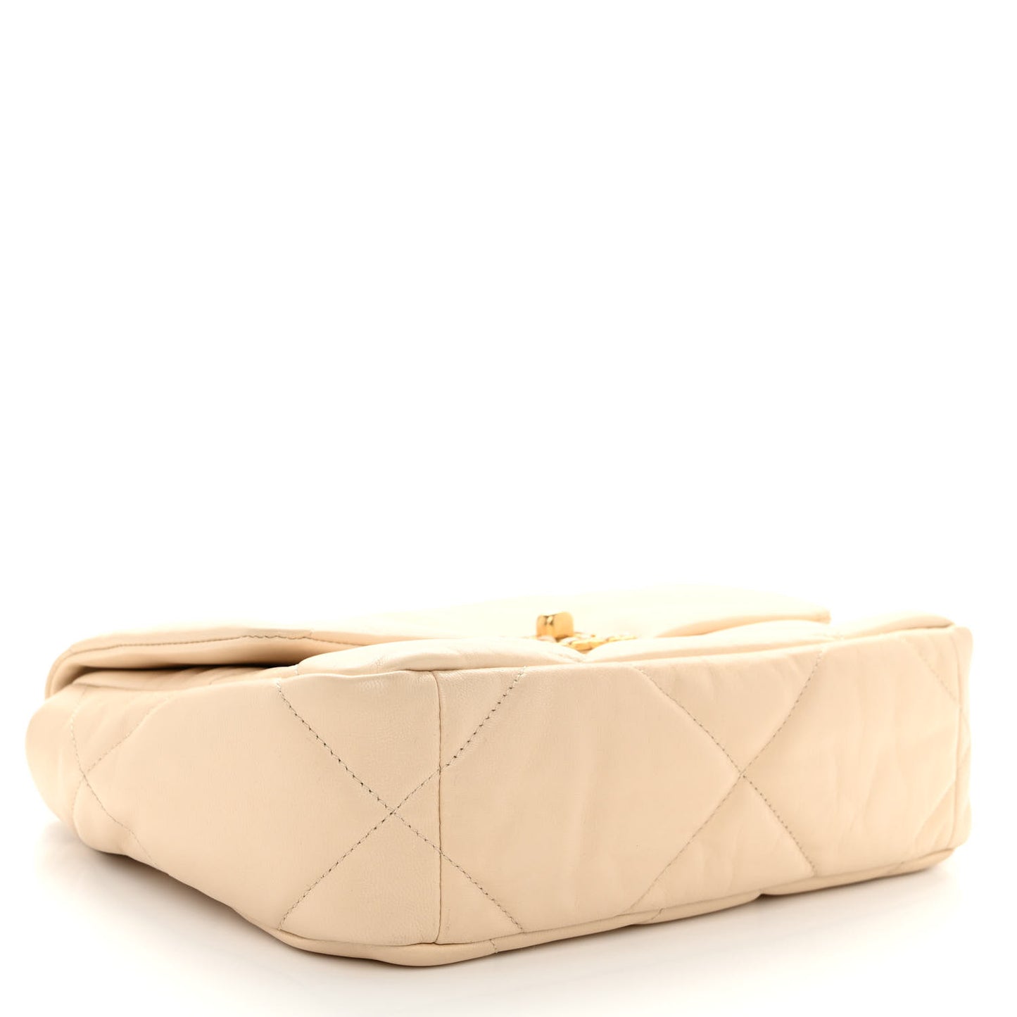 Goatskin Quilted Medium Chanel 19 Flap Beige