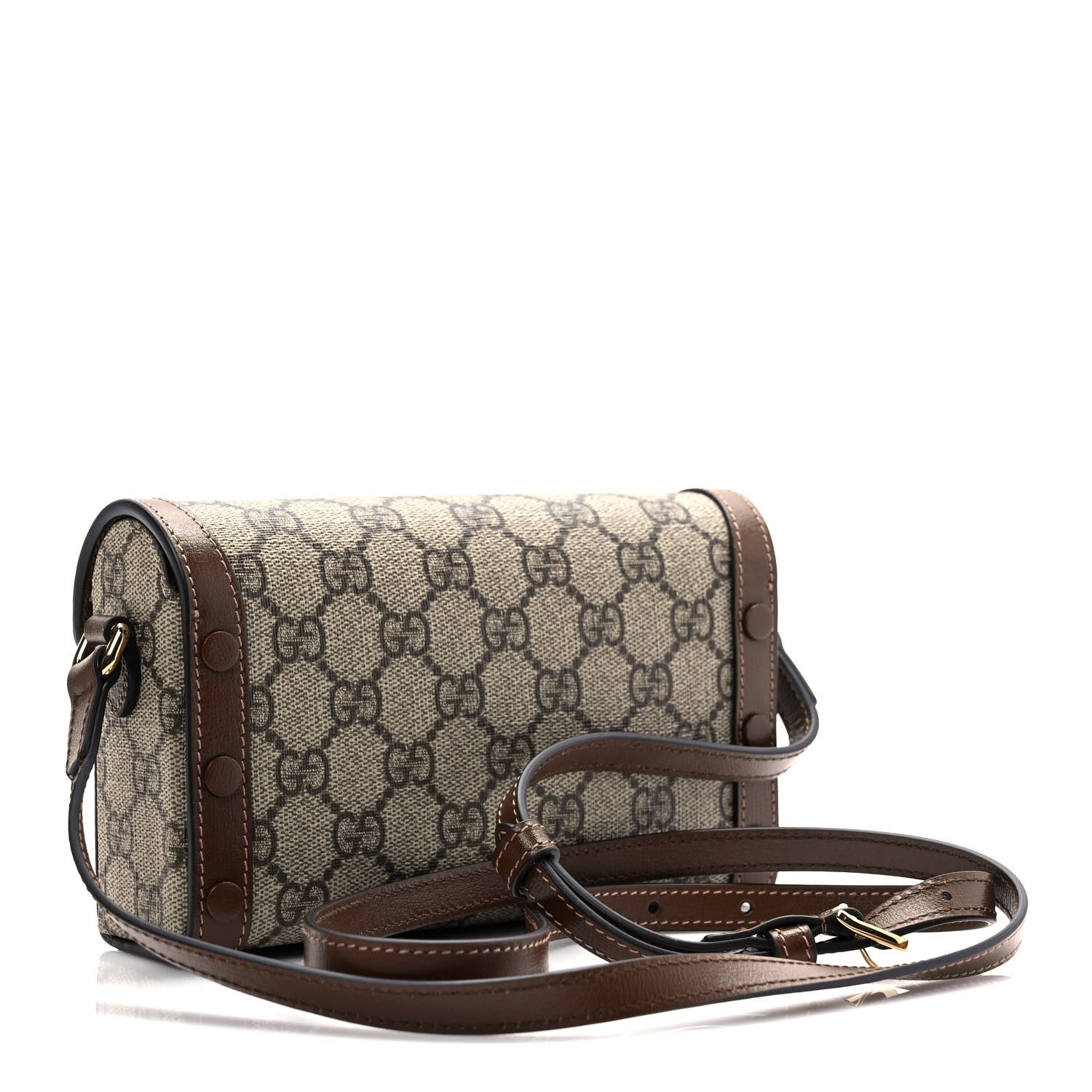 Gucci GG Supreme Monogram Mini Horsebit 1955 Shoulder Bag Beige Brown Sugar 3 of 9