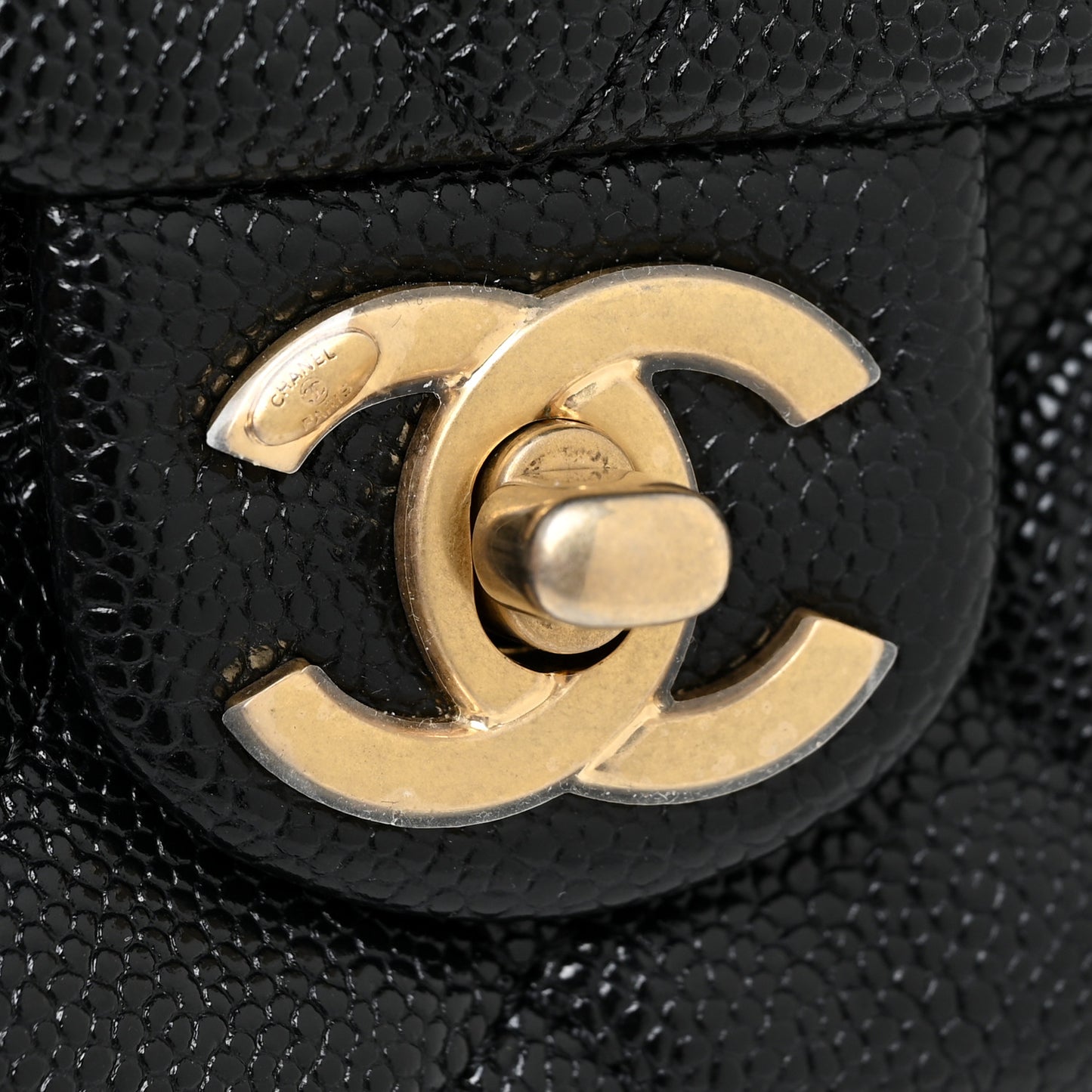Shiny Caviar Pick Me Up Flap Belt Bag Black