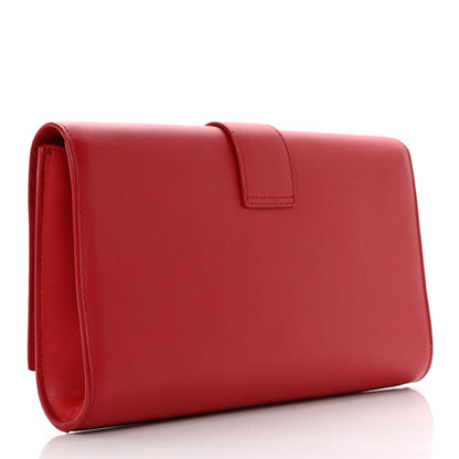 Saint Laurent Calfskin Classic Y Ligne Clutch Red 3 of 7