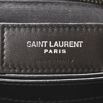 Saint Laurent Cotton Bandana Y Quilted Monogram Toy Loulou Crossbody Bag Black White 7 of 12