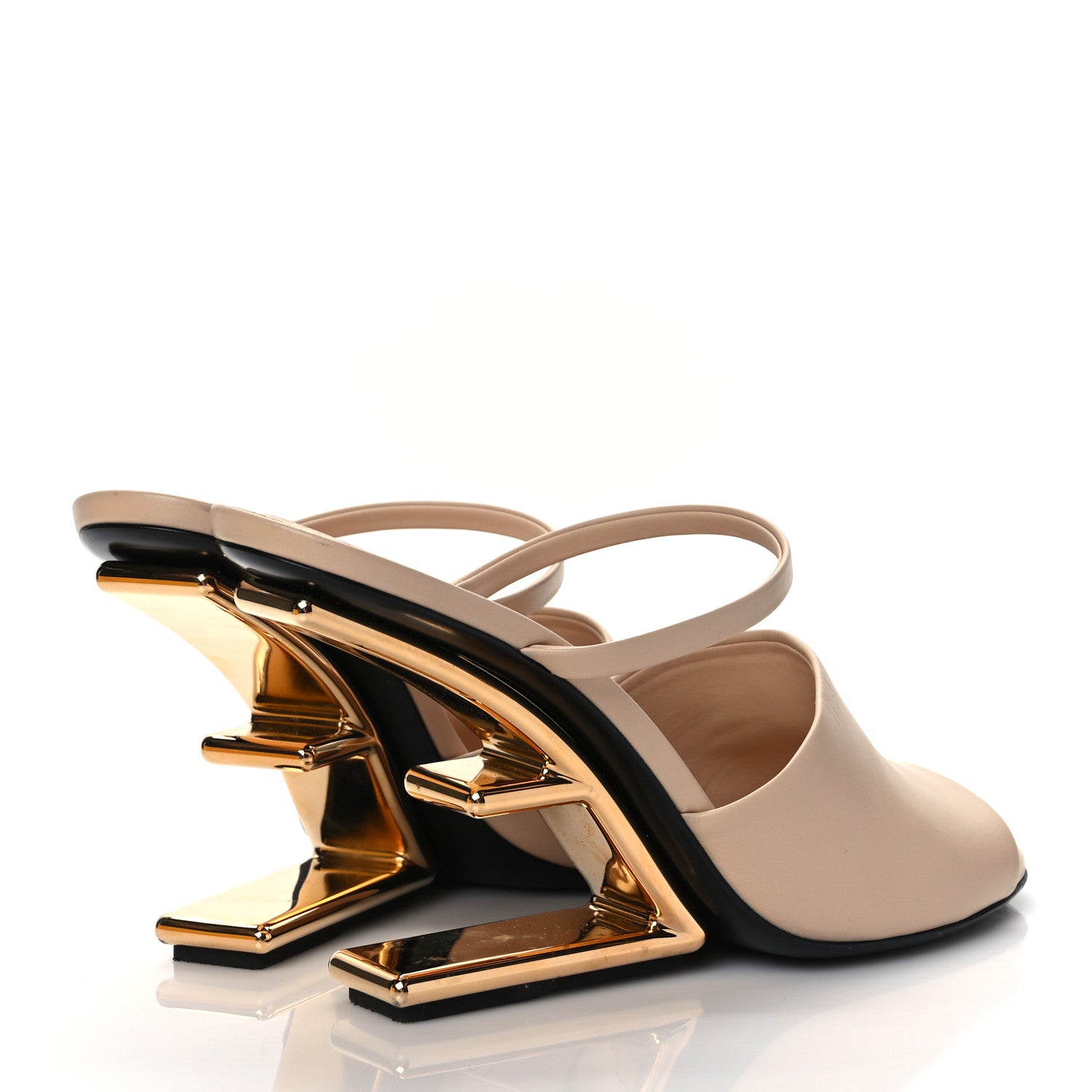 Fendi Calfskin Fendi First 95mm Slide Sandals 41 Poudre 4 of 11