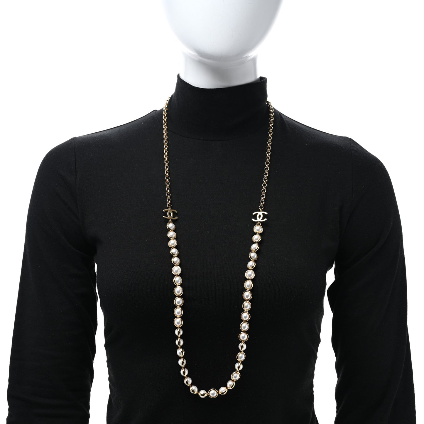 Pearl CC Necklace Gold