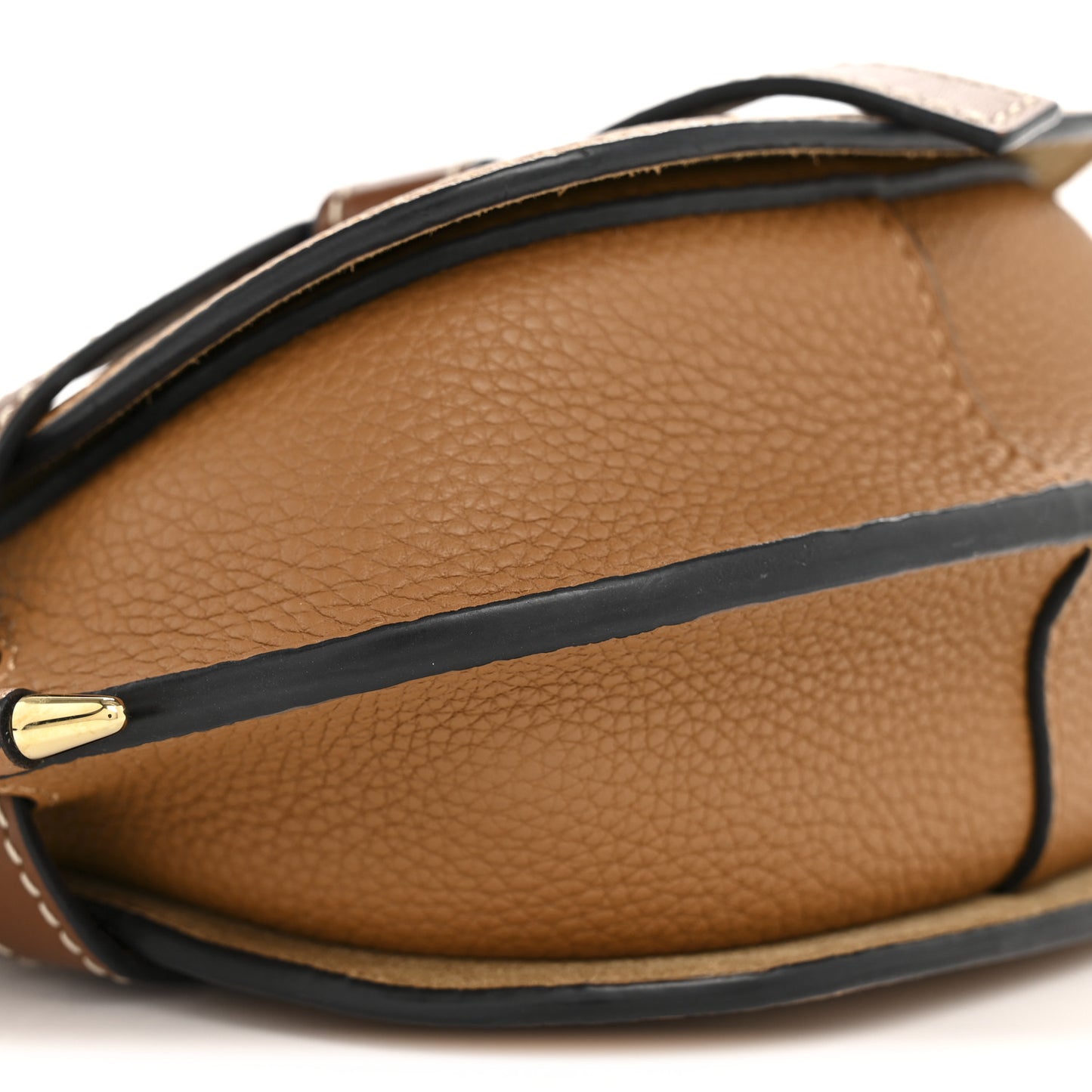 Grained Calfskin Mini Gate Crossbody Bag Caramel Pecan