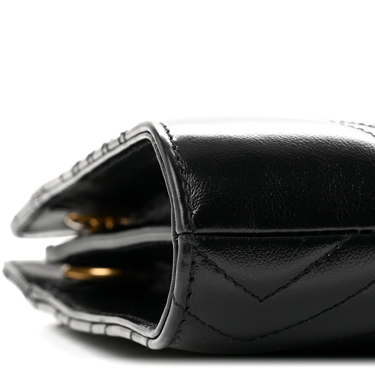 Azalea Calfskin Matelasse Heart Medium GG Marmont Slim Shoulder Bag Black