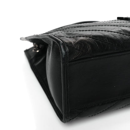 Saint Laurent Crinkled Calfskin Matelasse Monogram Medium Niki Shopper Tote Black 8 of 10